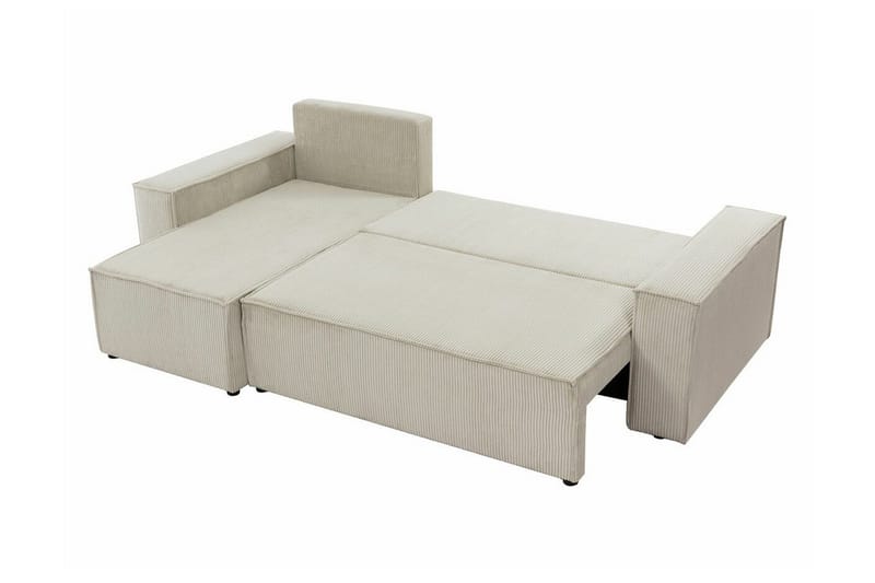 Magston 3-sits Vänster Hörnbäddsoffa 125x200 cm med Förvaring i Manchestertyg - Blå - Möbler - Soffa - Bäddsoffa