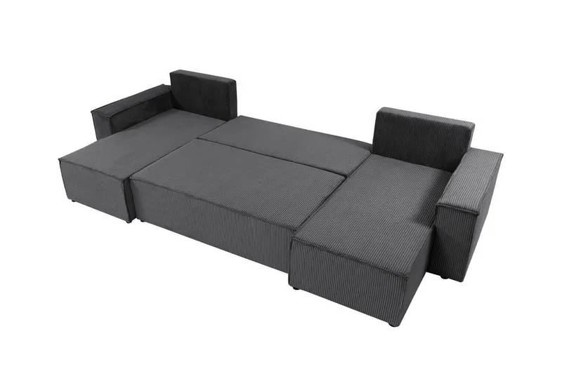 Magston 4-sits Hörnbäddsoffa 130x266 cm med Förvaring i Manchestertyg - Beige - Möbler - Soffa - Bäddsoffa