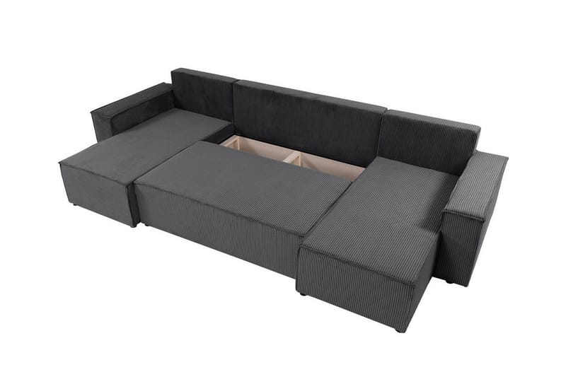 Magston 4-sits Hörnbäddsoffa 130x266 cm med Förvaring i Manchestertyg - Beige - Möbler - Soffa - Bäddsoffa