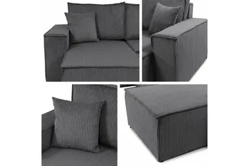 Magston 4-sits Hörnbäddsoffa 130x266 cm med Förvaring i Manchestertyg - Beige - Möbler - Soffa - Bäddsoffa