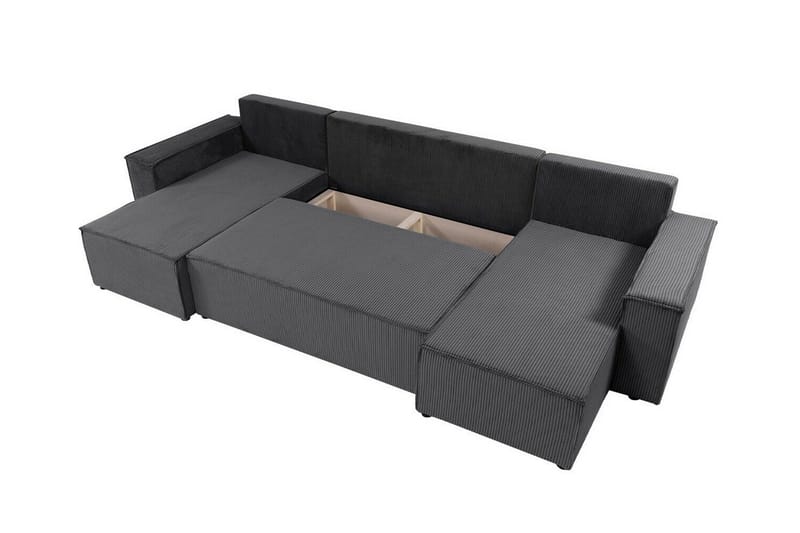 Magston 4-sits Hörnbäddsoffa 130x266 cm med Förvaring i Manchestertyg - Blå - Möbler - Soffa - Bäddsoffa