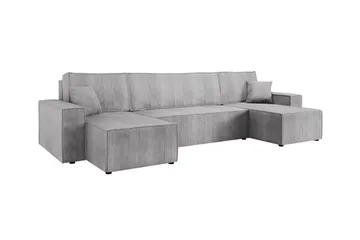 Magston 4-sits Hörnbäddsoffa 130x266 cm med Förvaring i Manchestertyg - Grå - Möbler - Soffa - Bäddsoffa