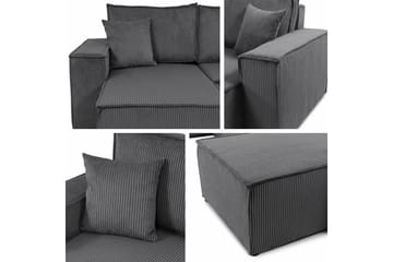 Magston 4-sits Hörnbäddsoffa 130x266 cm med Förvaring i Manchestertyg - Grå - Möbler - Soffa - Bäddsoffa