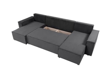 Magston 4-sits Hörnbäddsoffa 130x266 cm med Förvaring i Manchestertyg - Grå - Möbler - Soffa - Bäddsoffa