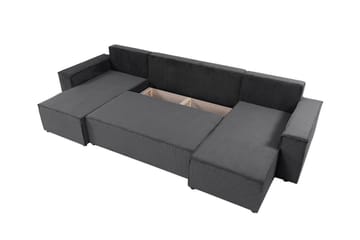 Magston 4-sits Hörnbäddsoffa 130x266 cm med Förvaring i Manchestertyg - Grå - Möbler - Soffa - Bäddsoffa