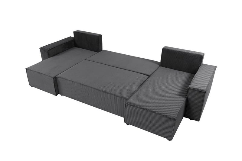 Magston 4-sits Hörnbäddsoffa 130x266 cm med Förvaring i Manchestertyg - Grå - Möbler - Soffa - Bäddsoffa
