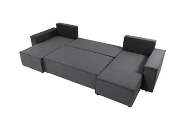 Magston 4-sits Hörnbäddsoffa 130x266 cm med Förvaring i Manchestertyg - Grå - Möbler - Soffa - Bäddsoffa