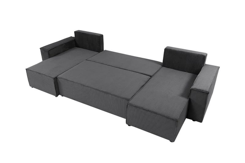 Magston 4-sits Hörnbäddsoffa 130x266 cm med Förvaring i Manchestertyg - Grå - Möbler - Soffa - Bäddsoffa
