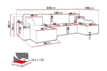 Magston 4-sits Hörnbäddsoffa - Möbler - Soffa - Bäddsoffa