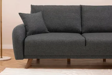 Malkiat 4-sits Höger Hörnbäddsoffa Bäddbar 125x260 cm med Förvaring i Tyg - Grå - Möbler - Soffa - Bäddsoffa