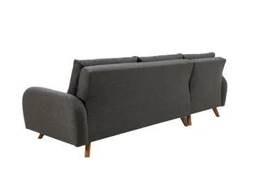 Malkiat 4-sits Höger Hörnbäddsoffa Bäddbar 125x260 cm med Förvaring i Tyg - Grå - Möbler - Soffa - Bäddsoffa