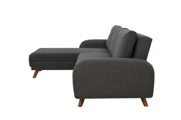 Malkiat 4-sits Höger Hörnbäddsoffa Bäddbar 125x260 cm med Förvaring i Tyg - Grå - Möbler - Soffa - Bäddsoffa