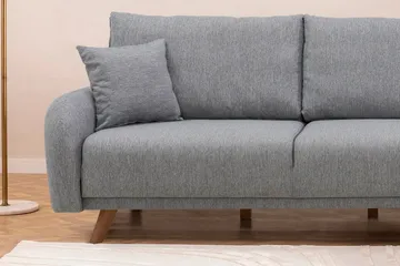 Malkiat 4-sits Höger Hörnbäddsoffa med Schäslong 125x260 cm i Tyg - Grå - Möbler - Soffa - Bäddsoffa