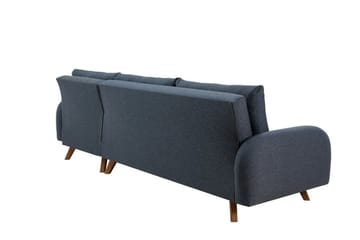 Malkiat 4-sits Höger L-formad Hörnbäddsoffa 125x260 cm med Förvaring i Tyg - Blå - Möbler - Soffa - Bäddsoffa