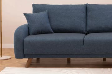 Malkiat 4-sits Höger L-formad Hörnbäddsoffa 125x260 cm med Förvaring i Tyg - Blå - Möbler - Soffa - Bäddsoffa