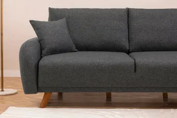 Malkiat 4-sits Höger L-formad Hörnbäddsoffa 125x260 cm med Förvaring i Tyg - Grå - Möbler - Soffa - Bäddsoffa