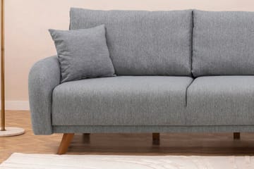 Malkiat 4-sits Höger L-formad Hörnbäddsoffa 125x260 cm med Förvaring i Tyg - Grå - Möbler - Soffa - Bäddsoffa