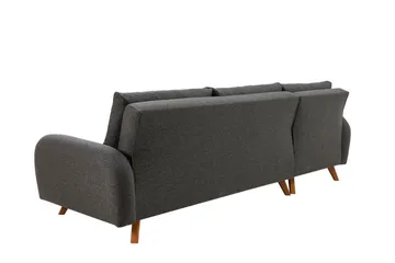 Malkiat 4-sits Höger L-formad Hörnbäddsoffa 125x260 cm med Förvaring i Tyg - Grå - Möbler - Soffa - Bäddsoffa