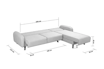 Malkiat Hörnbäddsoffa - Mörkblå - Möbler - Soffa - Bäddsoffa