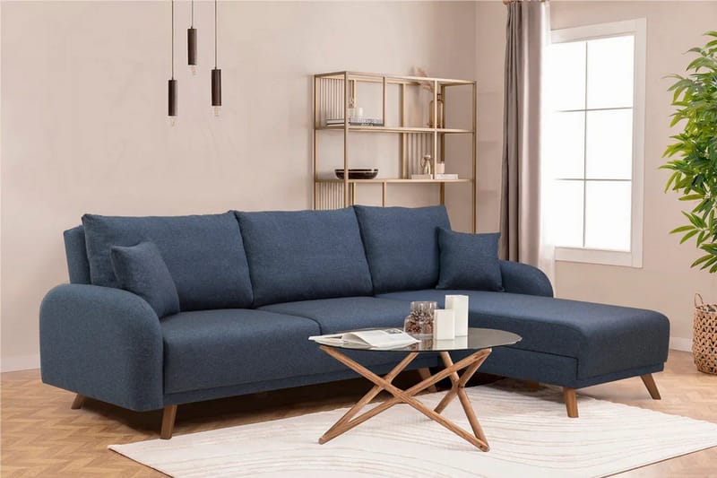 Malkiat Hörnbäddsoffa - Mörkblå - Möbler - Soffa - Bäddsoffa