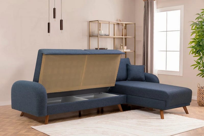 Malkiat Hörnbäddsoffa - Mörkblå - Möbler - Soffa - Bäddsoffa