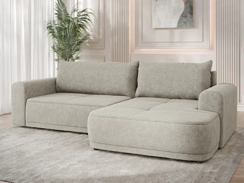 Malor 3-sits Bäddsoffa med divan Högervänd - beige - Möbler - Soffa - Bäddsoffa