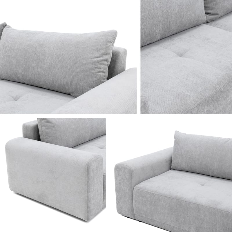 Malor 3-sits Bäddsoffa med divan Högervänd - grå - Möbler - Soffa - Bäddsoffa