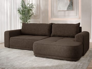 Malor 3-sits Bäddsoffa med divan Högervänd - mörkbrun - Möbler - Soffa - Bäddsoffa