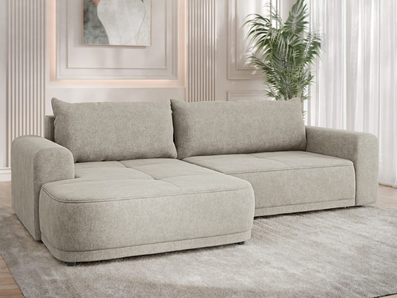 Malor 3-sits Bäddsoffa med divan Vänstervänd - beige - Möbler - Soffa - Bäddsoffa