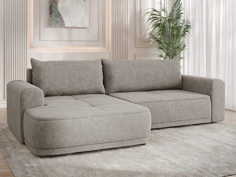 Malor 3-sits Bäddsoffa med divan Vänstervänd - beige - Möbler - Soffa - Bäddsoffa