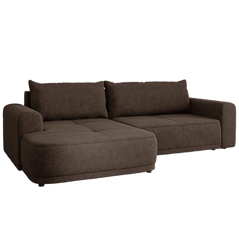 Malor 3-sits Bäddsoffa med divan Vänstervänd, mörkbrun