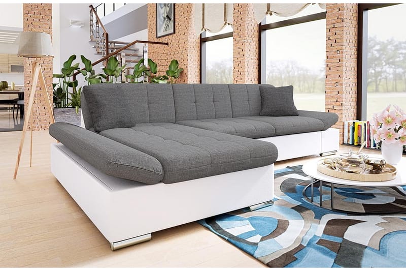 Malwi U-Bäddsoffa 278x162x76 cm - Grå/Vit - Möbler - Soffa - Bäddsoffa