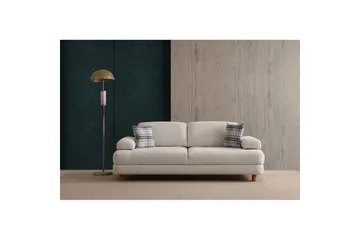 Mami 3-sits Rektangulär Bäddsoffa med Förvaring 100x225 cm i Bouclé - Gräddvit - Möbler - Soffa - Bäddsoffa