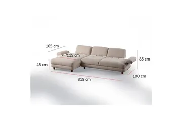 Mami Bäddsoffa med Divan 4-sits - Cream - Möbler - Soffa - Bäddsoffa