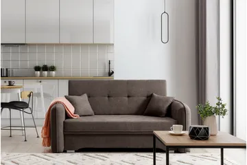 Manita Bäddsoffa med Förvaring 2-sits - Mörkbrun - Möbler - Soffa - Bäddsoffa