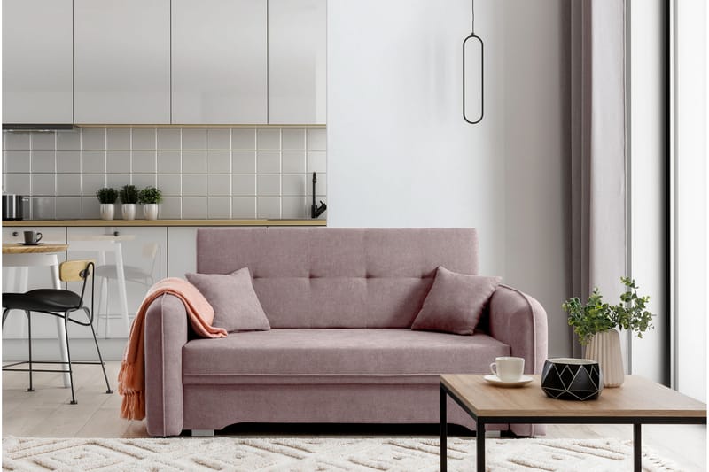 Manita Bäddsoffa med Förvaring 2-sits - Rosa - Bäddsoffa - Bäddsoffa 2 sits