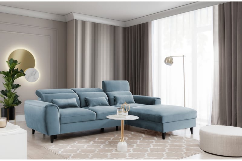 Manni 3-sits Bäddsoffa m. Divan med Förvaring - Blå - Möbler - Soffa - Bäddsoffa