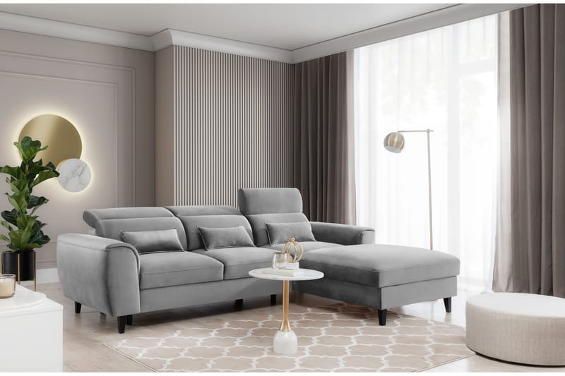 Manni 3-sits Bäddsoffa m. Divan med Förvaring - Grå - Möbler - Soffa - Bäddsoffa