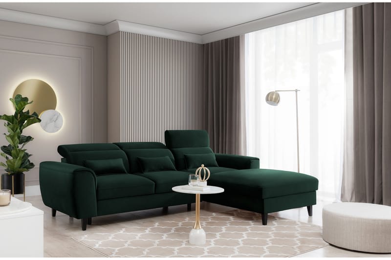 Manni 3-sits Bäddsoffa m. Divan med Förvaring - Grön - Möbler - Soffa - Bäddsoffa