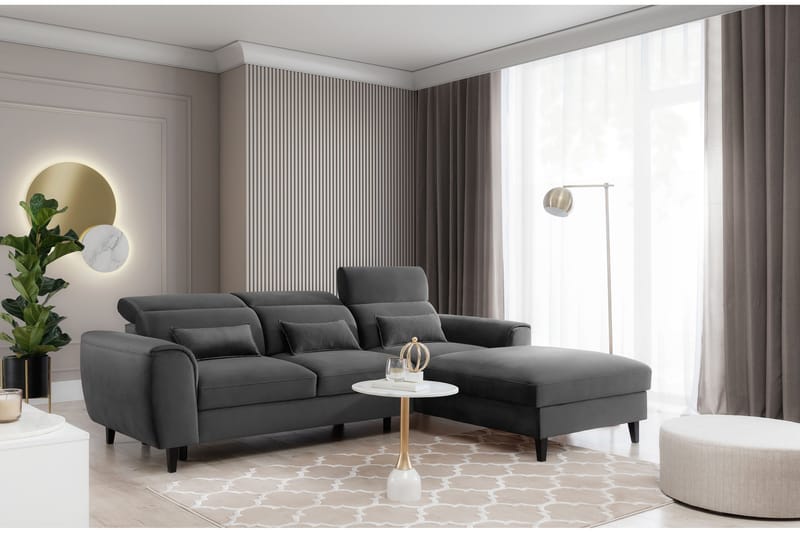 Manni 3-sits Bäddsoffa m. Divan med Förvaring - Mörkgrå - Möbler - Soffa - Bäddsoffa