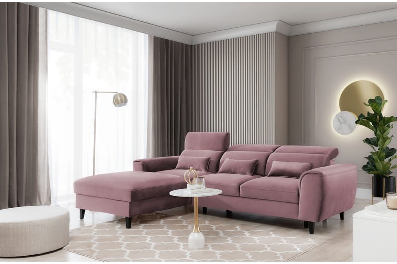 Manni 3-sits Bäddsoffa m. Divan med Förvaring - Rosa - Möbler - Soffa - Bäddsoffa