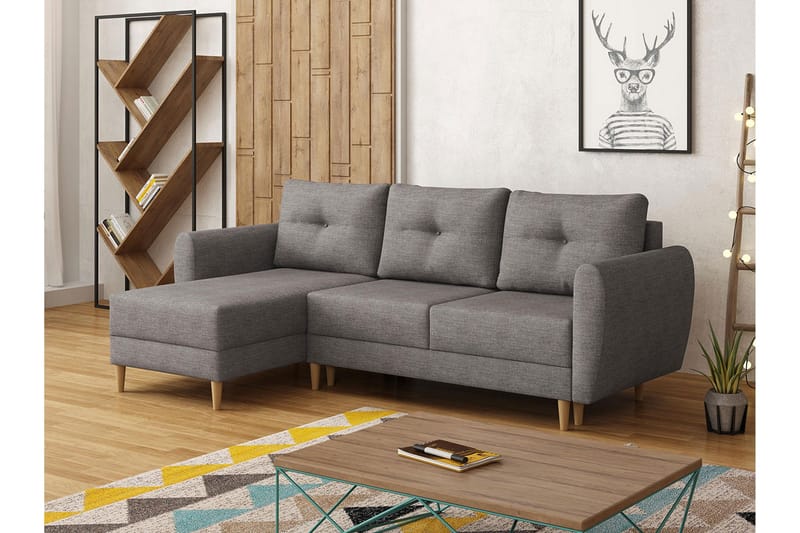 Manstad Hörnbäddsoffa - Grå - Möbler - Soffa - Bäddsoffa