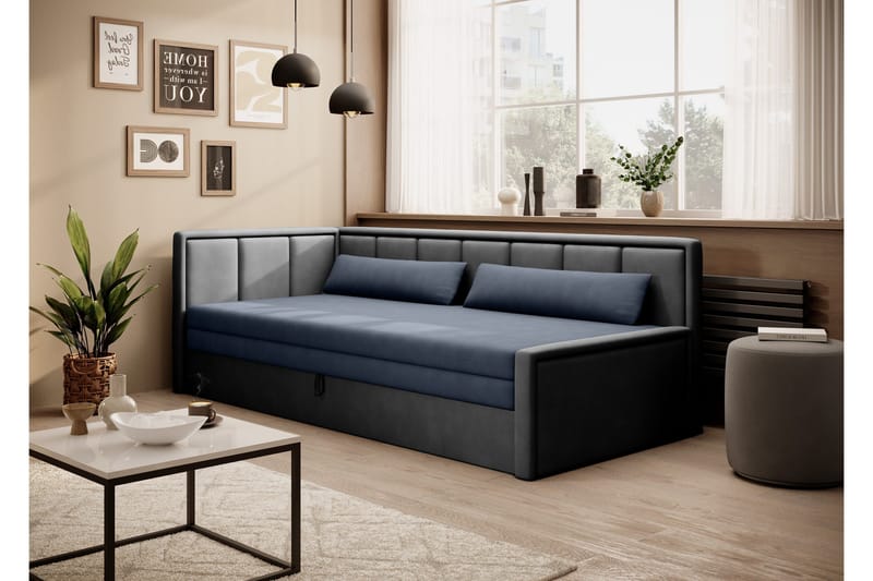 Mansuri 3-sits Bäddsoffa med Förvaring - Grå - Möbler - Soffa - Bäddsoffa