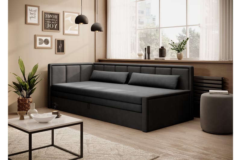 Mansuri 3-sits Bäddsoffa med Förvaring - Mörkgrå - Möbler - Soffa - Bäddsoffa