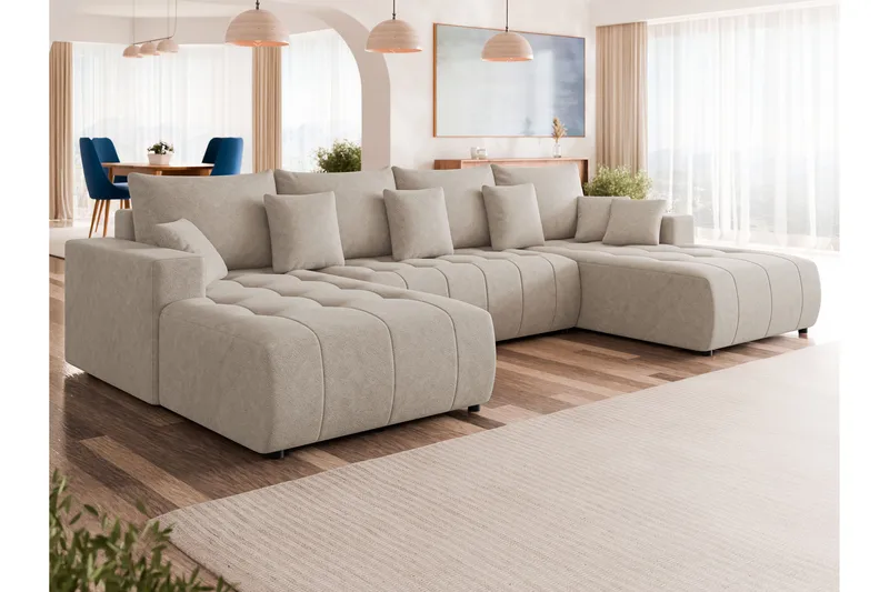 Mardon Bäddsoffa Dubbeldivan 4-sits - Beige - Möbler - Soffa - Bäddsoffa