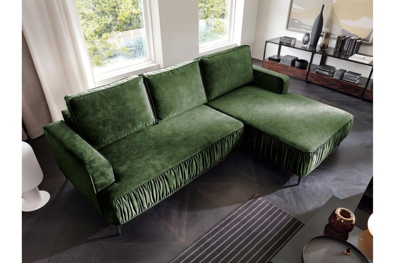 Marisana Bäddsoffa m. Divan 3-sits - Grön - Möbler - Soffa - Bäddsoffa