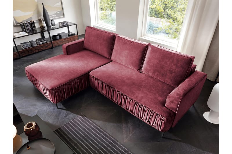 Marisana Bäddsoffa m. Divan 3-sits - Rosa - Möbler - Soffa - Bäddsoffa