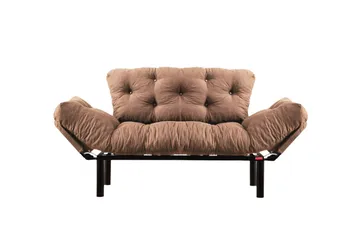 Maryborough 2-sits Rektangulär Fällbar Bäddsoffa 70x187 cm i Tyg - Brun - Möbler - Soffa - Bäddsoffa