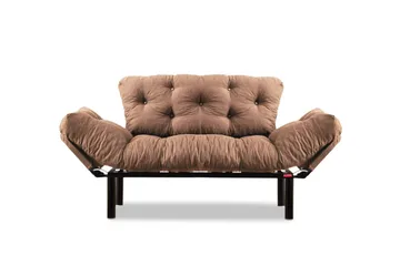 Maryborough 2-sits Rektangulär Fällbar Bäddsoffa 70x187 cm i Tyg - Brun - Möbler - Soffa - Bäddsoffa