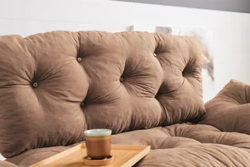 Maryborough 2-sits Rektangulär Fällbar Bäddsoffa 70x187 cm i Tyg - Brun - Möbler - Soffa - Bäddsoffa
